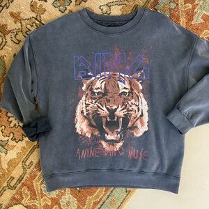 Annie Bing Tiger Sweatshirt In Gray Size Large
